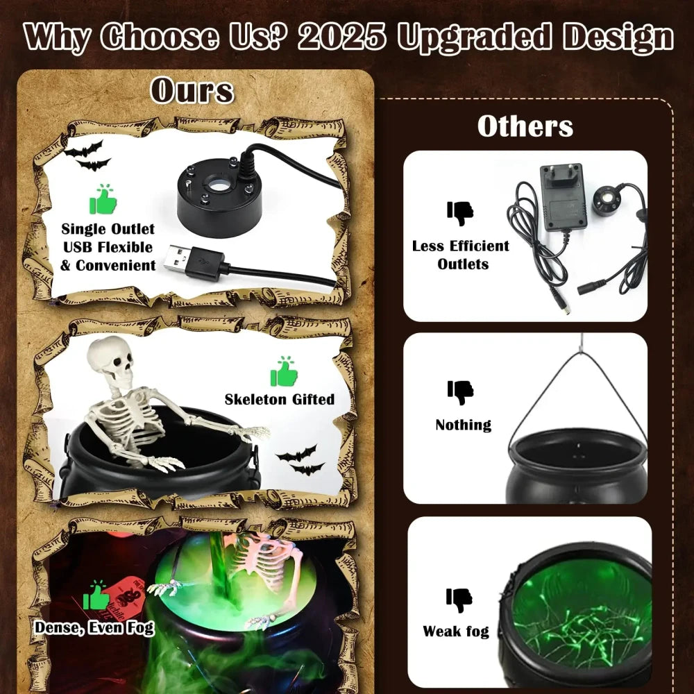 Halloween Witch Cauldron with Fog Maker