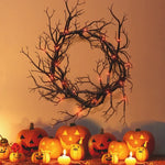 Spooky Black Branch Halloween Wreath