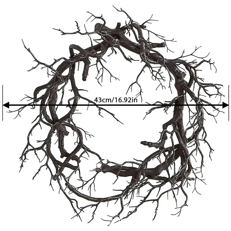 Spooky Black Branch Halloween Wreath