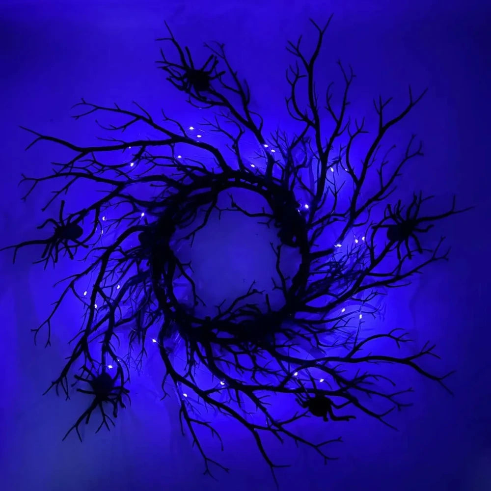 Spooky Black Branch Halloween Wreath
