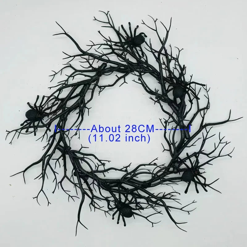 Spooky Black Branch Halloween Wreath